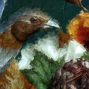 Frau - Vögel - Blumen