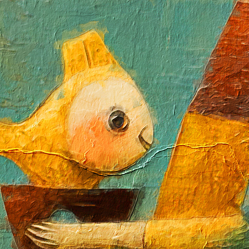 Frau - Fisch - Katze