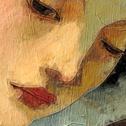 Surrealistische Frau mit Fisch
