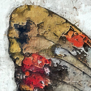 Frau, Blumen und Schmetterlinge