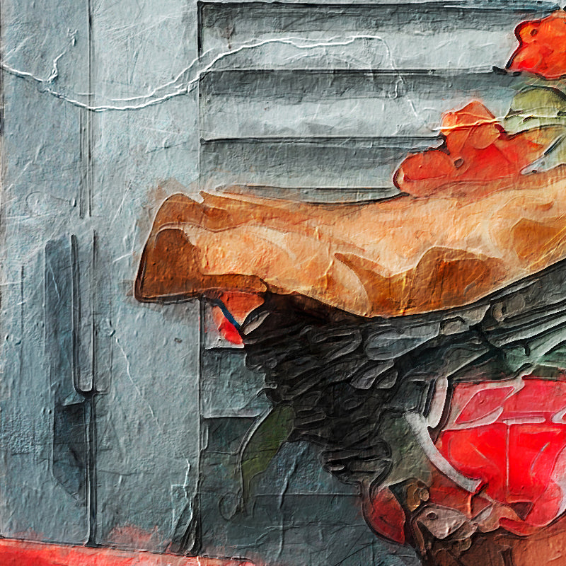 Fahrrad mit Blumen Kunst