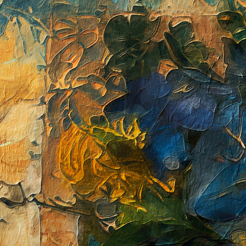 Frau mit blauen Blumen