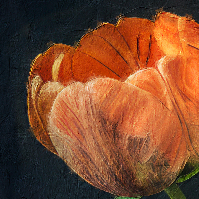 Blaue Vase mit Tulpen