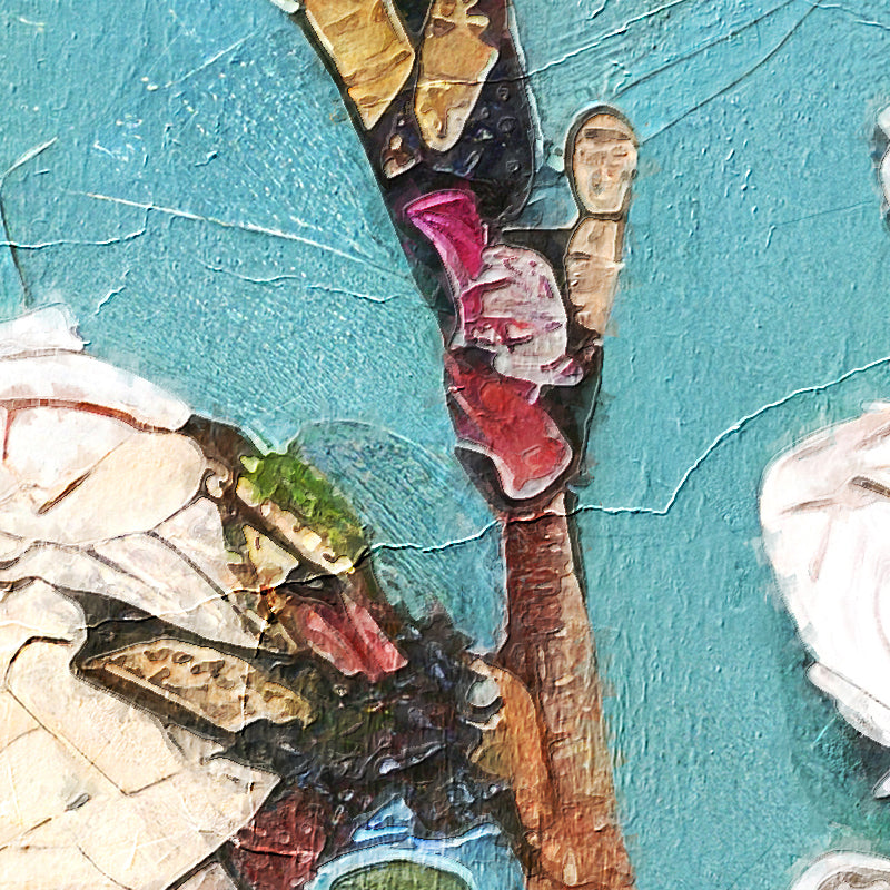 Zweig mit Blüten und Knospen