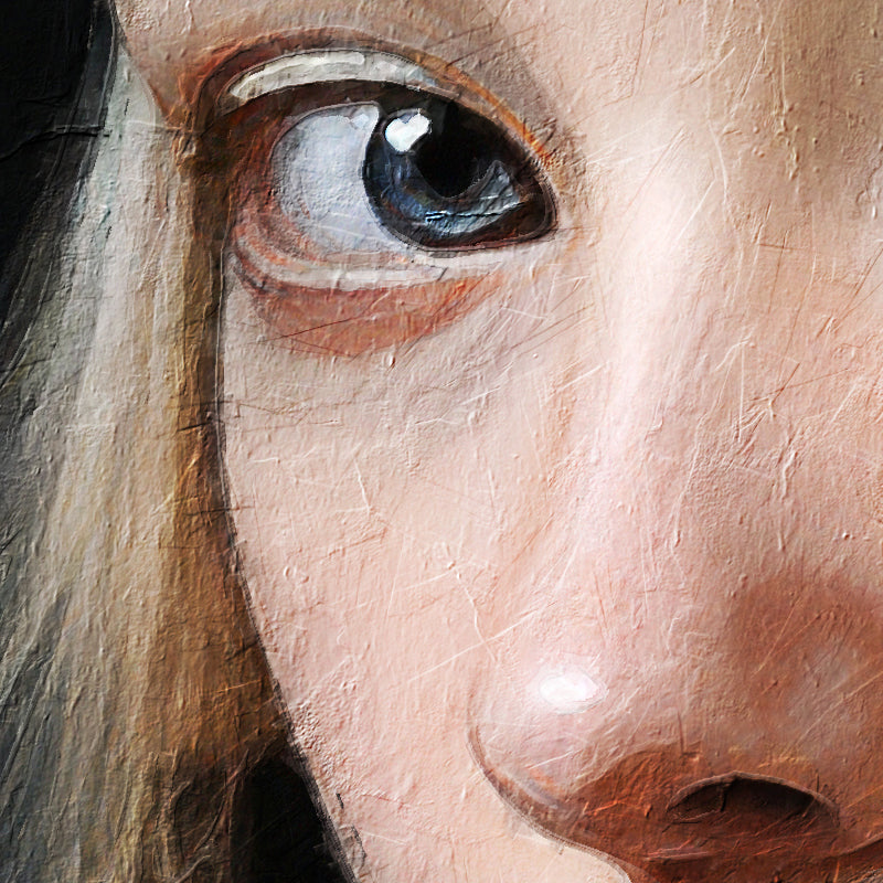 Frau im Schal mit Delfter Blau