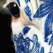 Kuh im Delfter-Blau-Gemälde