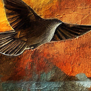 Collage Frau mit Vogel