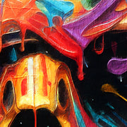 Buntes Totenkopf-Gemälde
