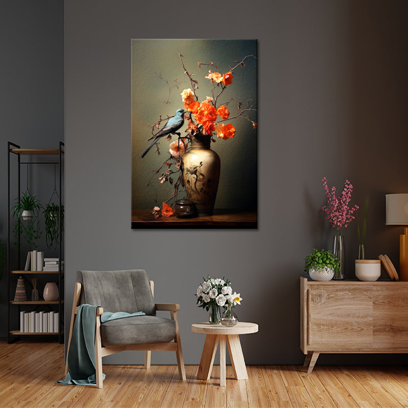 Vase-Blume-Vogel