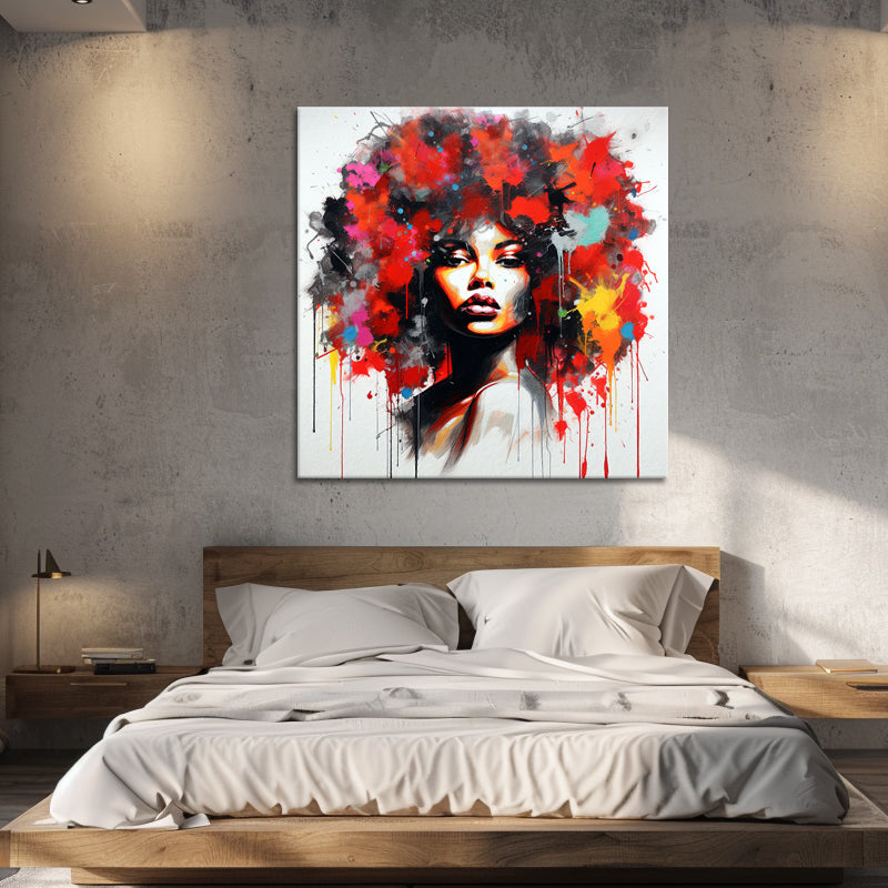 Frau mit Afro-Frisur