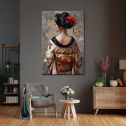 Frau im Kimono Gemälde