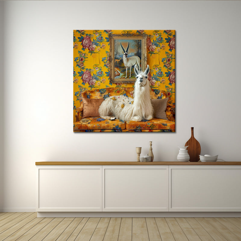 Lama in Vintage-Art