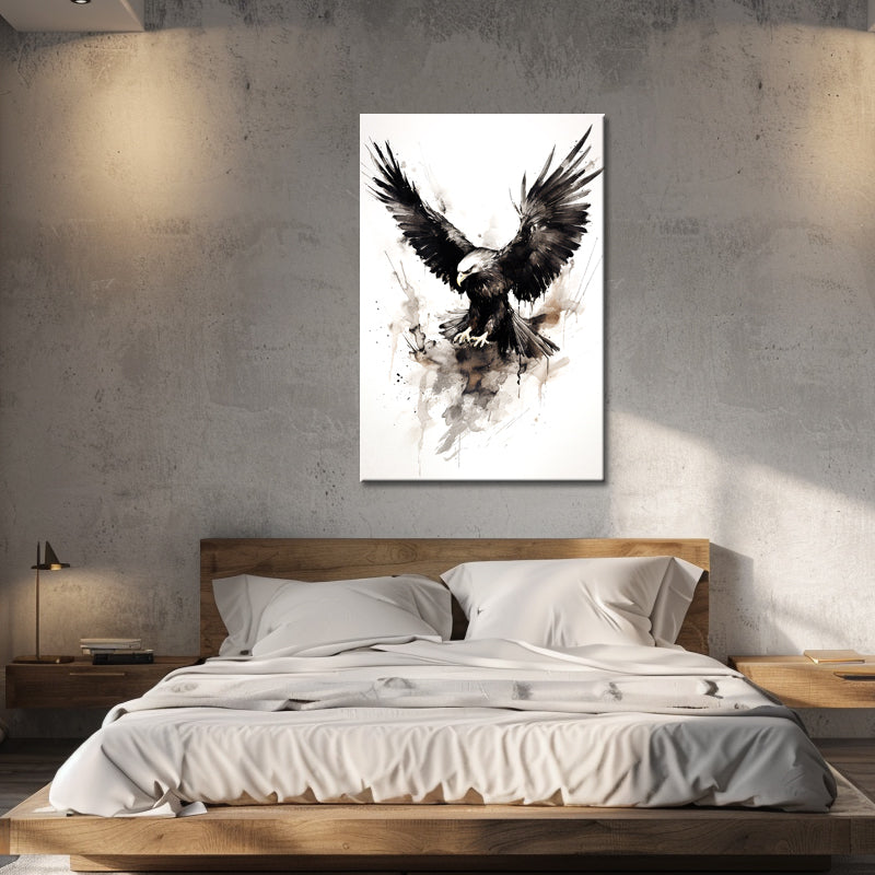 Adler-Gemälde schwarz-weiß