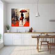 Frau mit Regenschirm