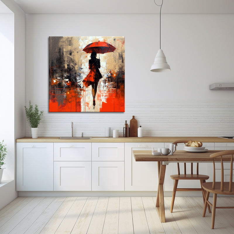 Frau mit Regenschirm