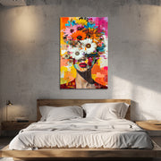 Frauenporträt mit Blumen