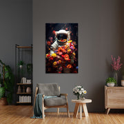 Astronaut in Blumen