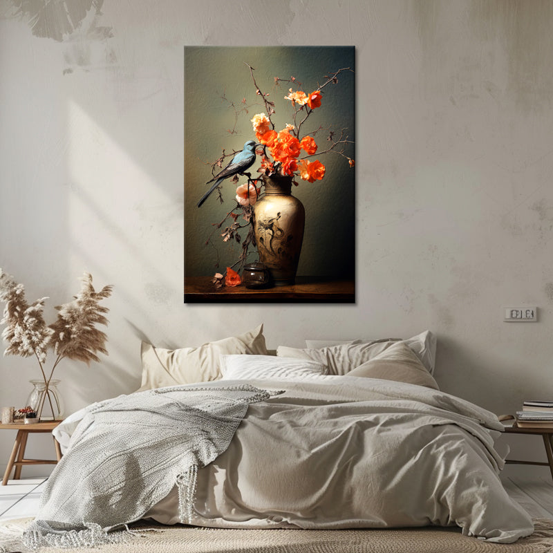Vase-Blume-Vogel