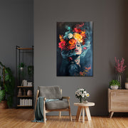 Gemälde Frau Blumen