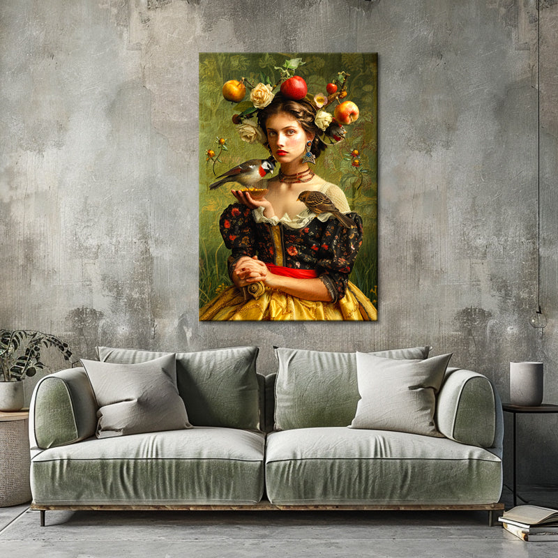 Frau mit Blumen Kunst