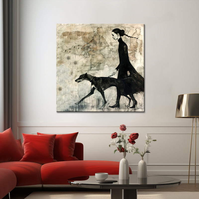 Frau mit einem Hund
