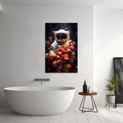 Astronaut in Blumen