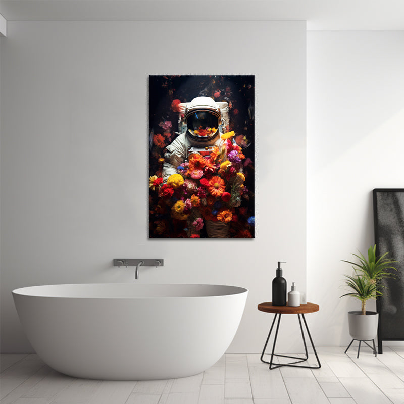 Astronaut in Blumen