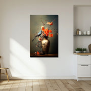 Vase-Blume-Vogel
