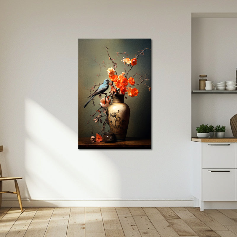 Vase-Blume-Vogel