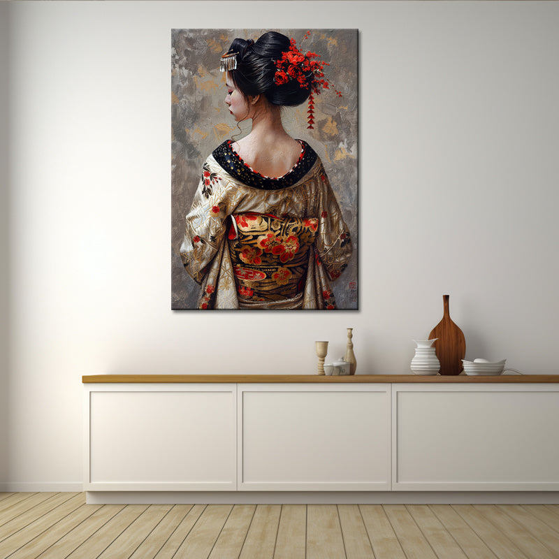Frau im Kimono Gemälde