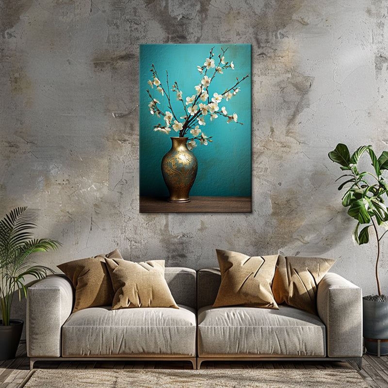 Vase mit weißen Blumen