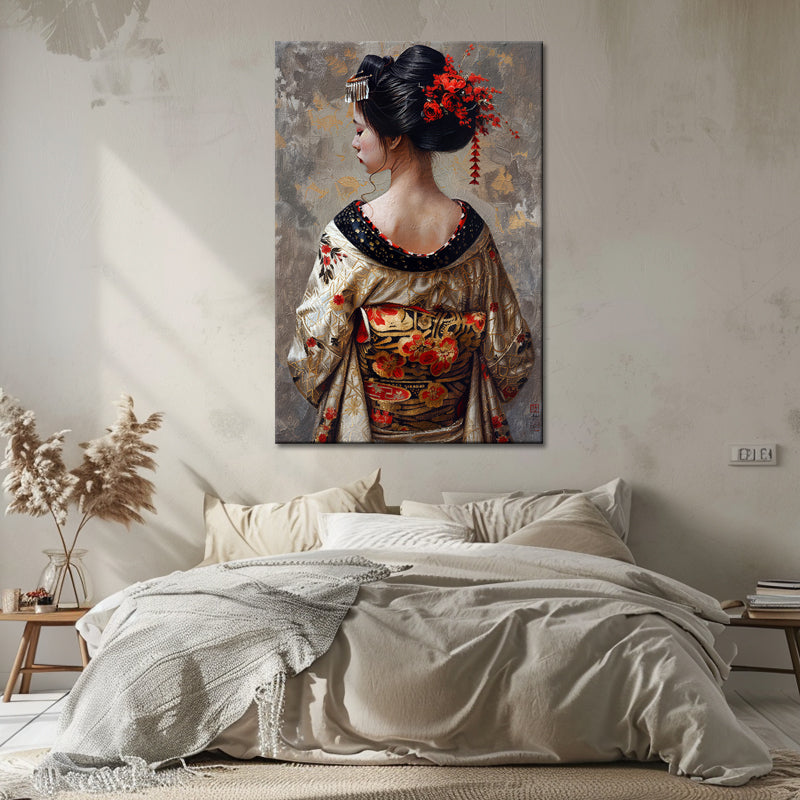 Frau im Kimono Gemälde
