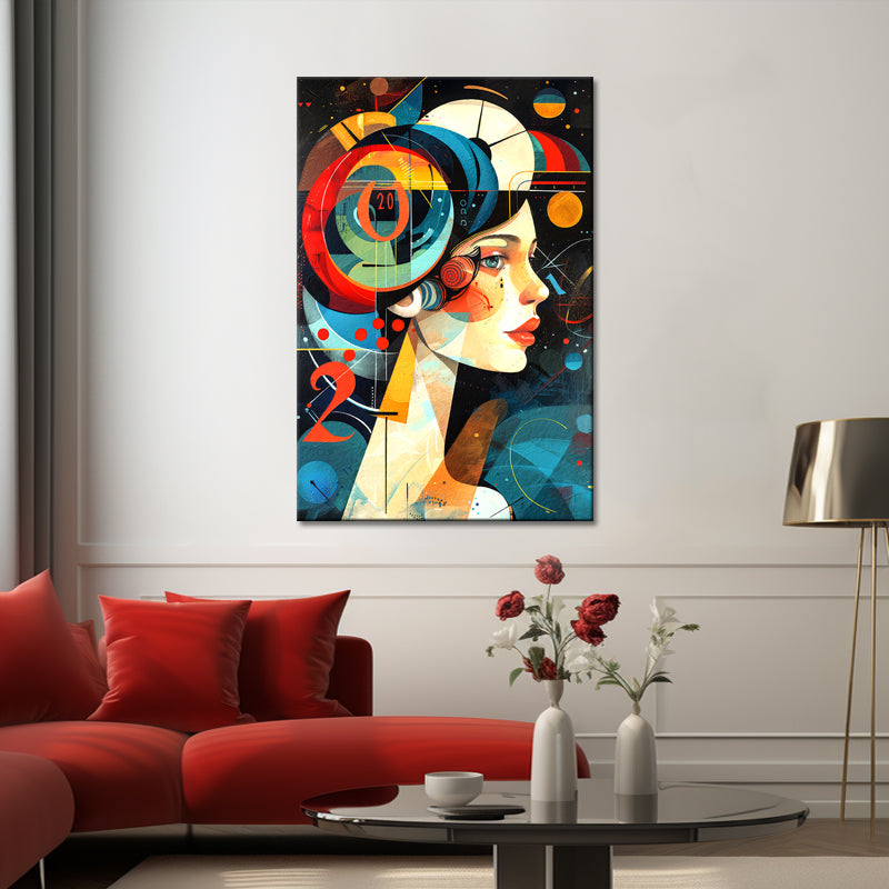 Schöne Frau mit Farben