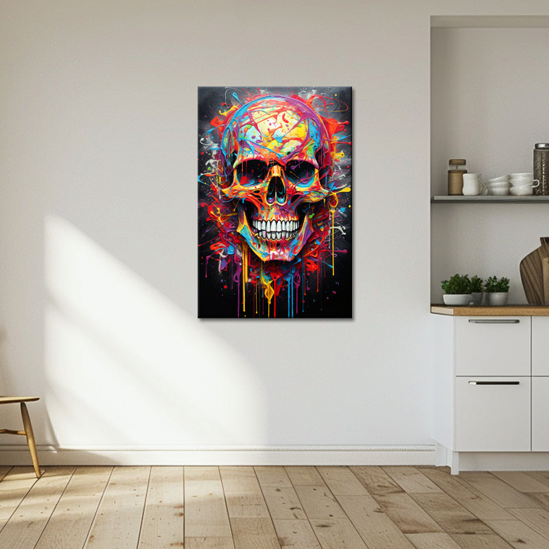 Buntes Totenkopf-Gemälde