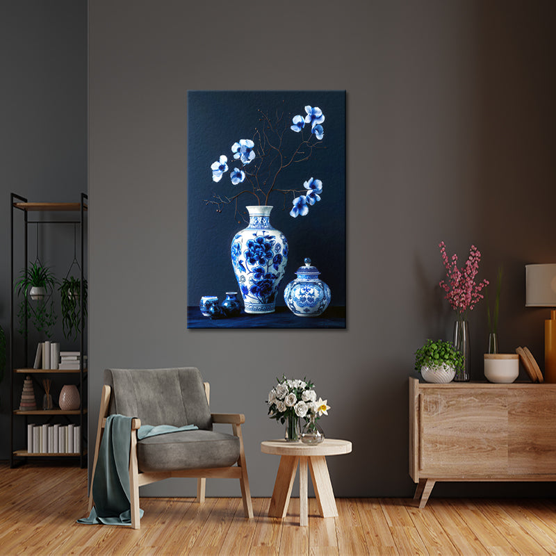 Blauwe Vase Gemälde