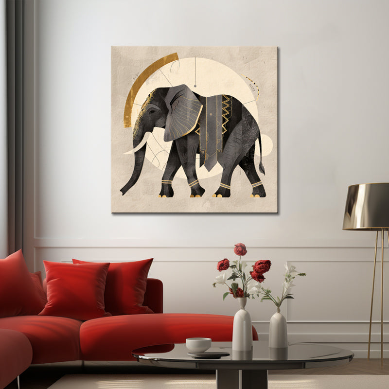 Gemälde Elefant in Sepia