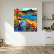 Frau in Landschaft