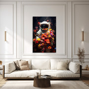 Astronaut in Blumen