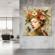 Frau mit Vintage-Blumen II