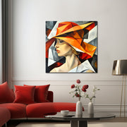 Frau mit orangem Hut VI