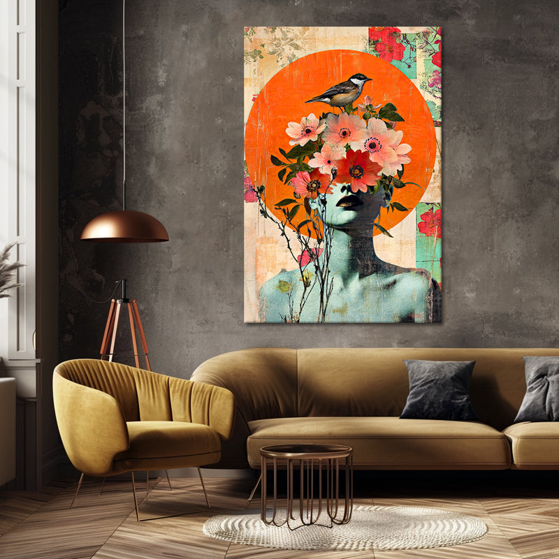 Dame mit Blumen