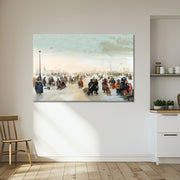 Eisvergnügen bei einer Stadt - Hendrick Avercamp
