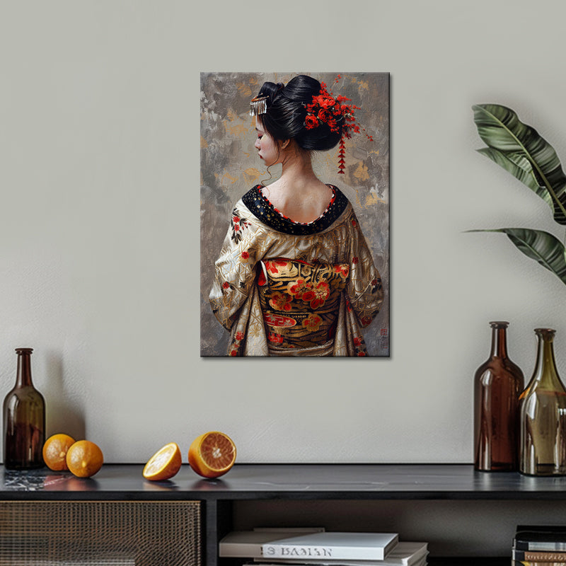 Frau im Kimono Gemälde