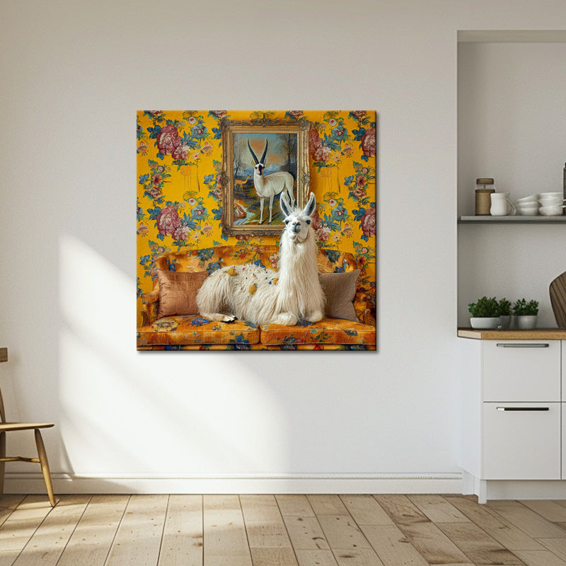 Lama in Vintage-Art