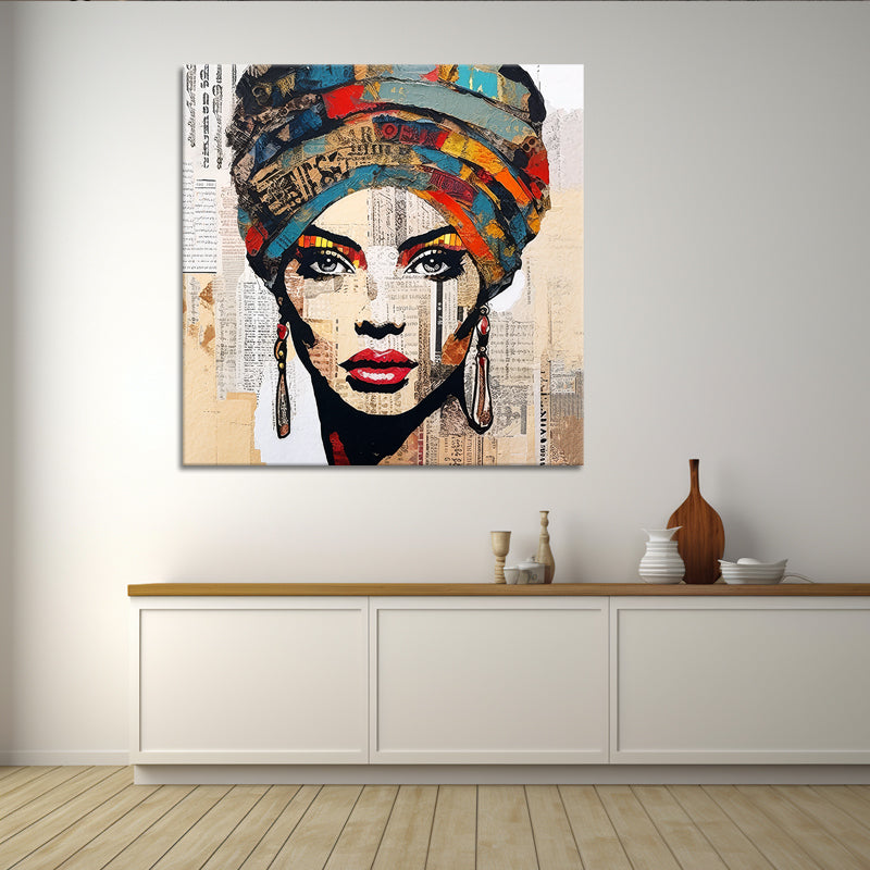 Frauengesicht in Mixed Media