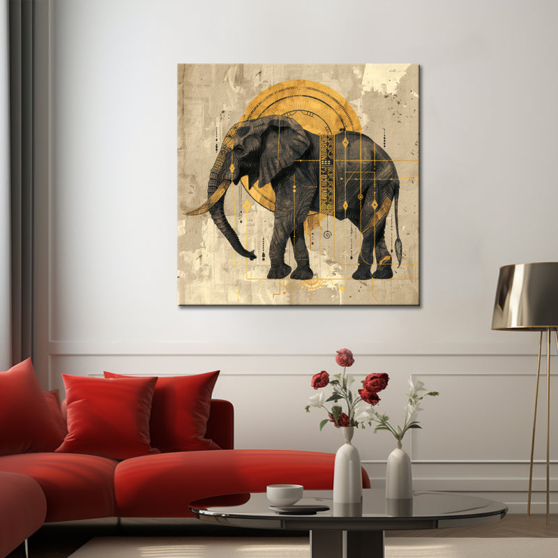 Elefant in Sepia-Kunst