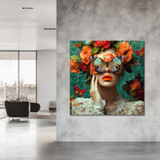 Frau mit Schmetterling-Kunst