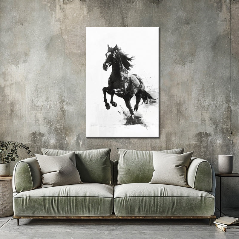 Pferd Schwarz-Weiß-Kunst