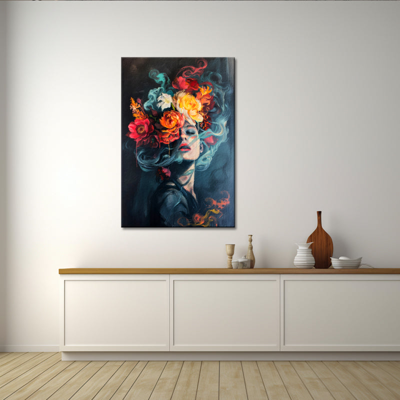 Gemälde Frau Blumen