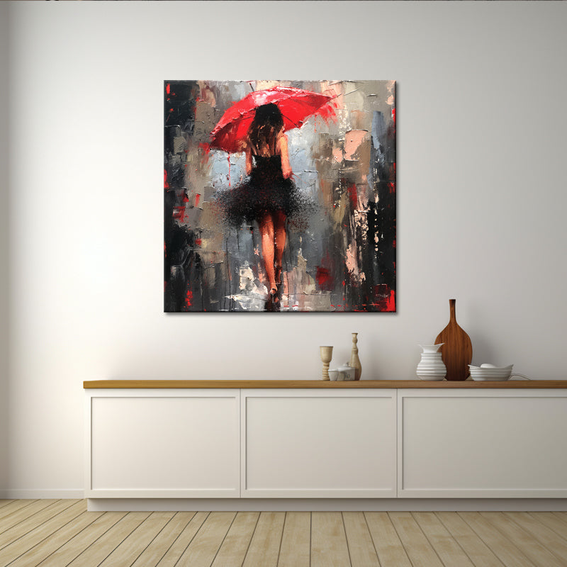 Frau mit Regenschirm